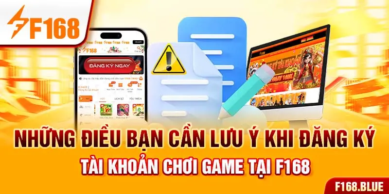 Những điều bạn cần lưu ý khi đăng ký tài khoản chơi game tại F168